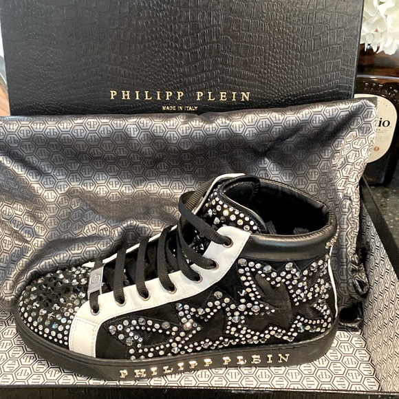 Phillip Plein rhinestone studded Hi-top mesh cutout Sneakers - Picture 5 of 7